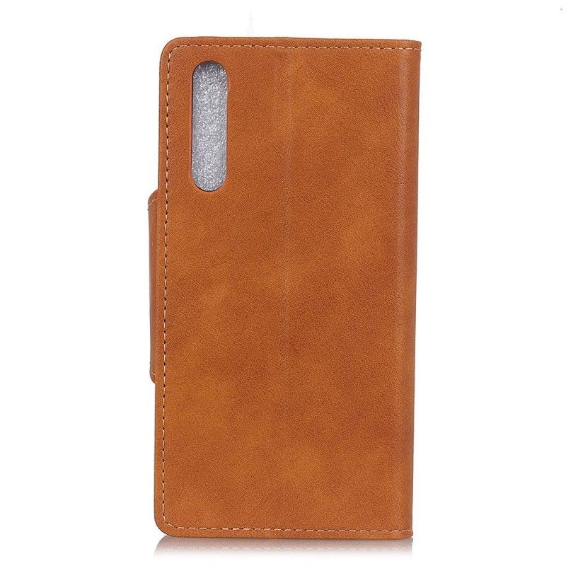 Folio Deksel Samsung Galaxy A50 Svart Vintage Kunstlær-Knapp