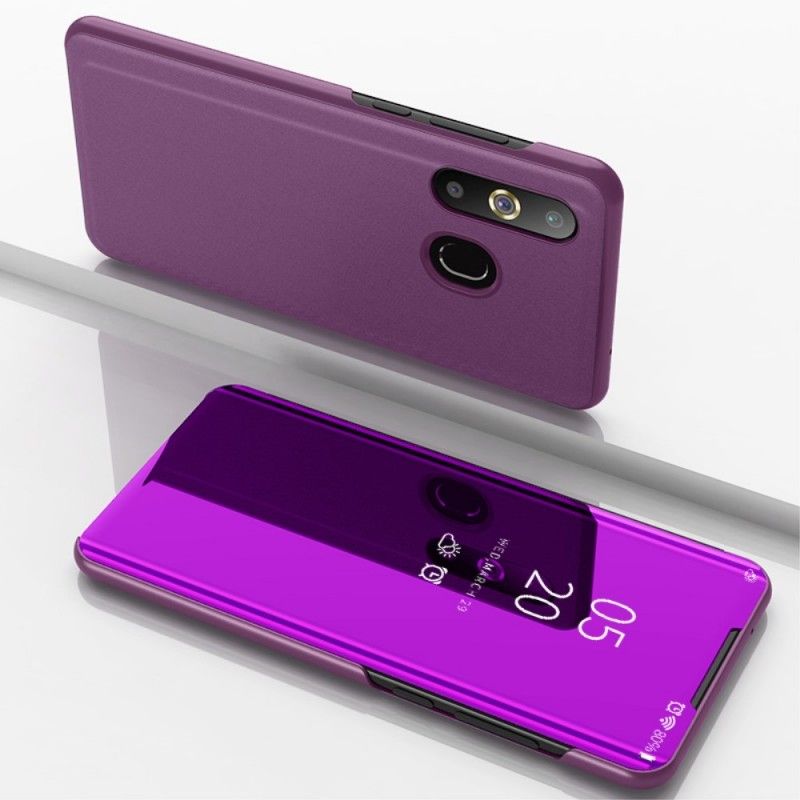 Vis Deksel Samsung Galaxy A50 Svart Speil Og Lærimitasjon