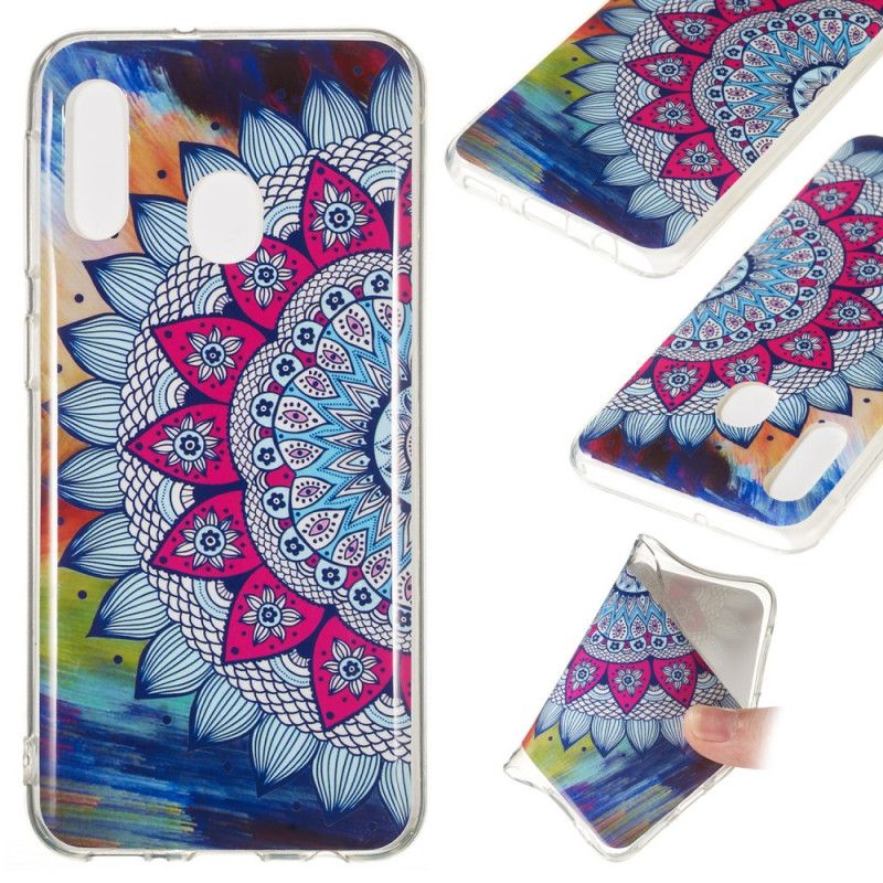 Deksel for Samsung Galaxy A20e Fluorescerende Mandala