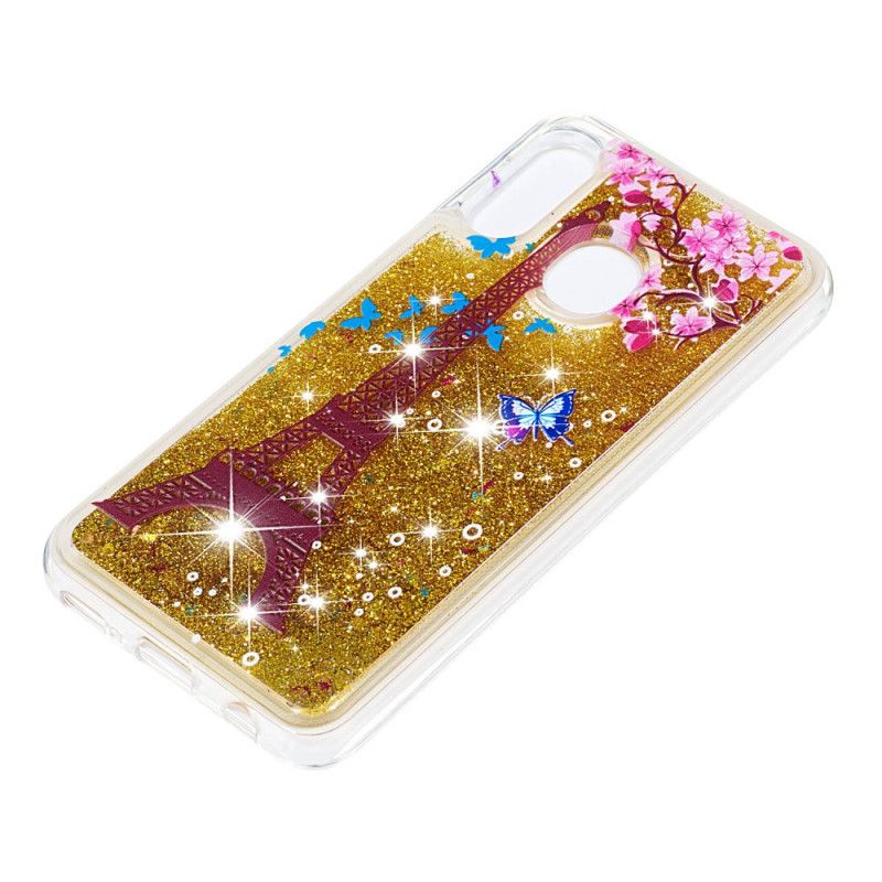Deksel Samsung Galaxy A20e Mobildeksel Eiffeltårnet Med Gylden Glitter