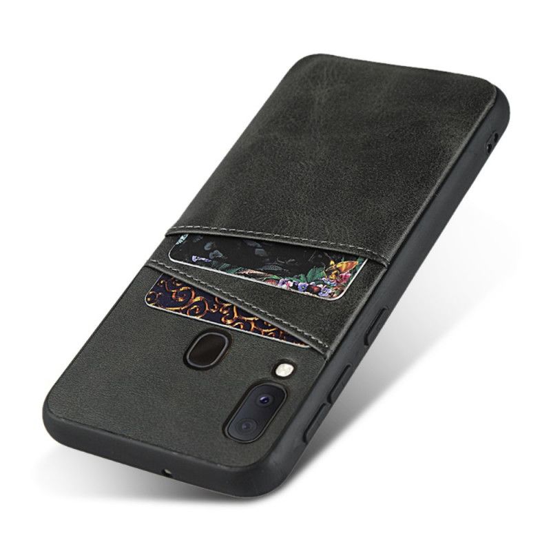 Deksel Samsung Galaxy A20e Svart Dobbel Kortholder