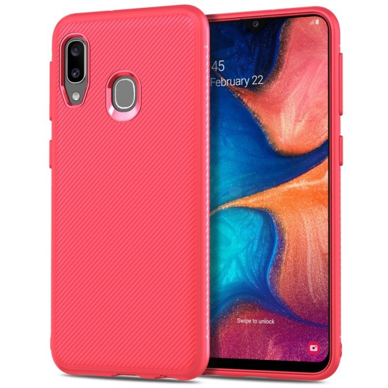 Deksel Samsung Galaxy A20e Svart Karbonfiber Twill Anti-fall