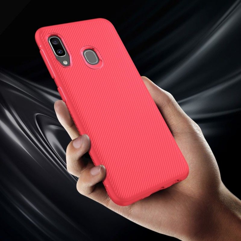 Deksel Samsung Galaxy A20e Svart Karbonfiber Twill Anti-fall