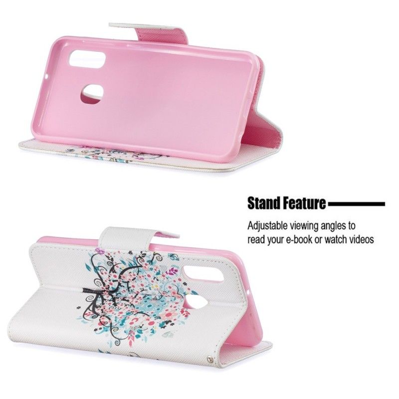 Folio Deksel for Samsung Galaxy A20e Blomstret Tre