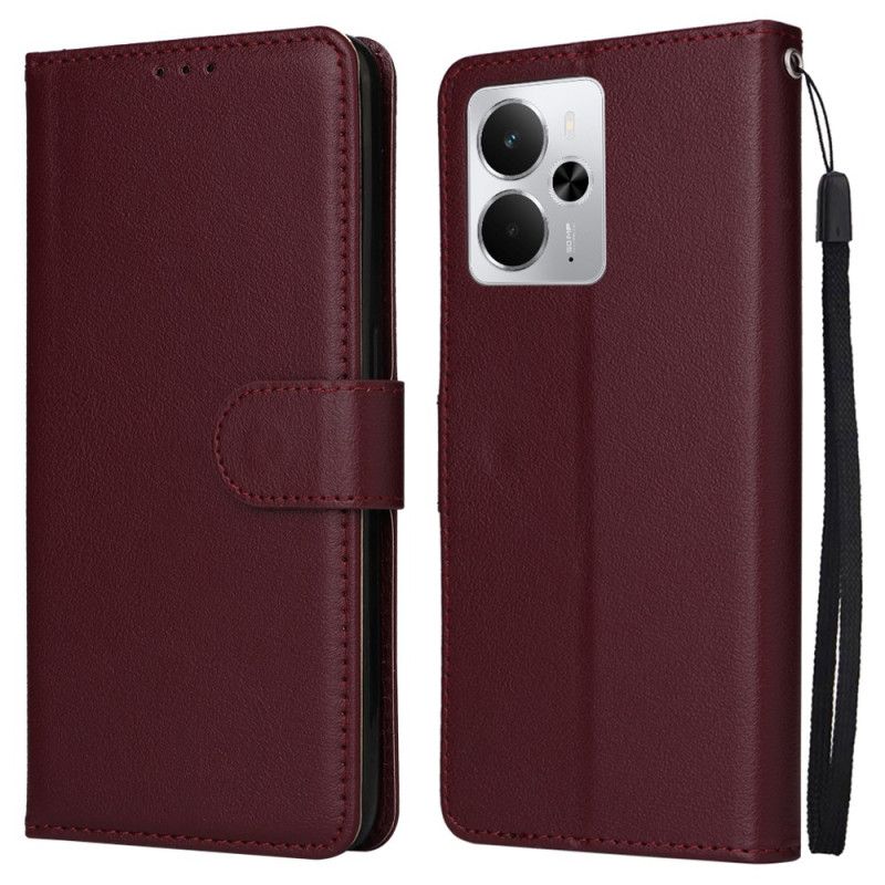 Folio Deksel Realme 14t 5g Ensfarget Stropp