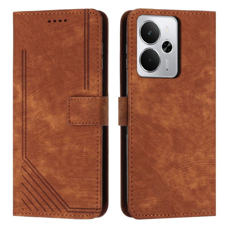 Folio Deksel Realme 14t 5g Linjer Beskyttelse Deksel