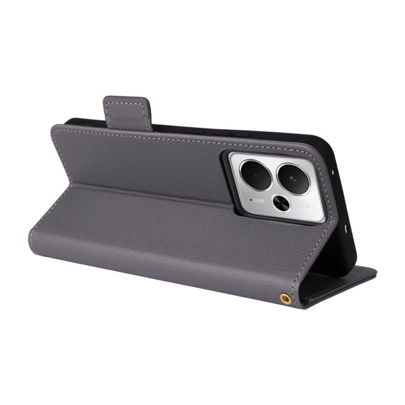 Folio Deksel Til Realme 14t 5g Litchi-tekstur Med Stropp