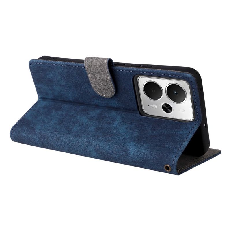 Lærdeksel Folio Deksel Realme 14t 5g Mobildeksel Rfid-beskyttelse Semsket Skinneffekt