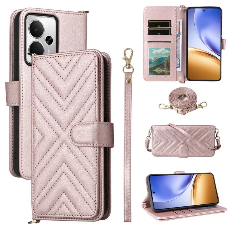 Lærdeksel Folio Deksel Realme 14t 5g Mobildeksel Stropp Og Skulderstropp