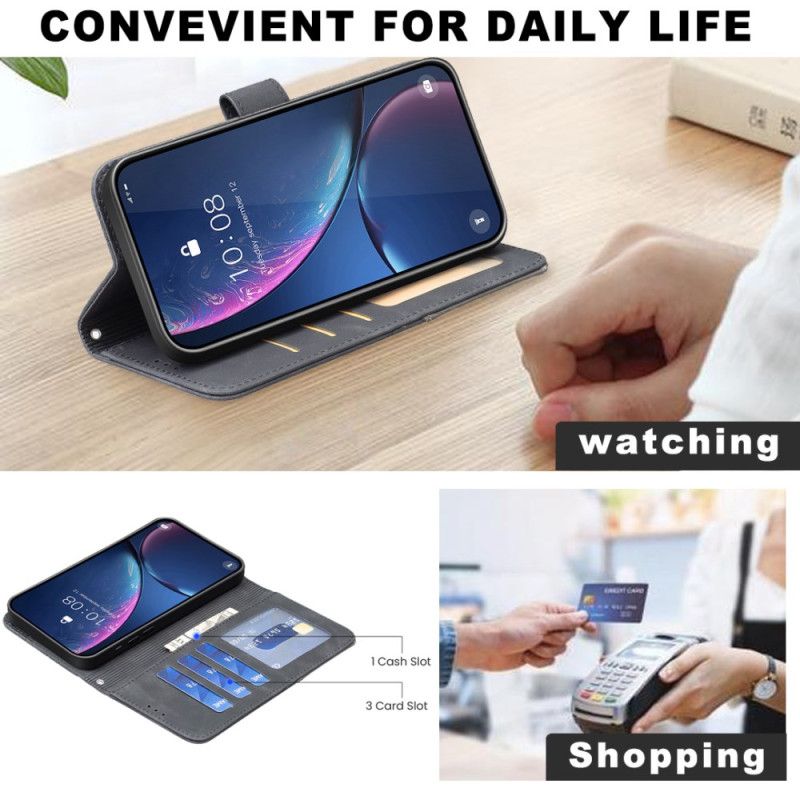 Folio Deksel Oppo Reno 13f 4g / 5g / 13 Fs 5g Geometrisk Mønster Binfen-farge Beskyttelse Deksel