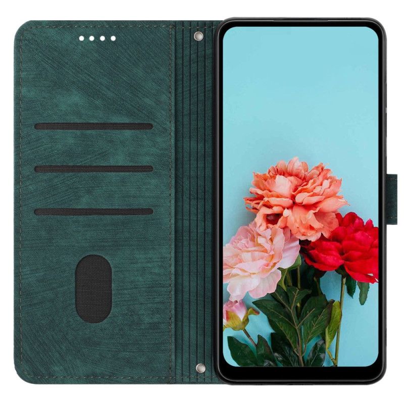 Folio Deksel Oppo Reno 13f 4g / 5g / 13 Fs 5g Stropp Med Geometriske Linjer