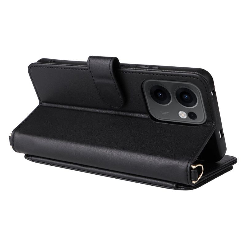Lærdeksel Folio Deksel Oppo Reno 13f 4g / 5g / 13 Fs 5g Mobildeksel Premium Retro Skulderveske Og Snor