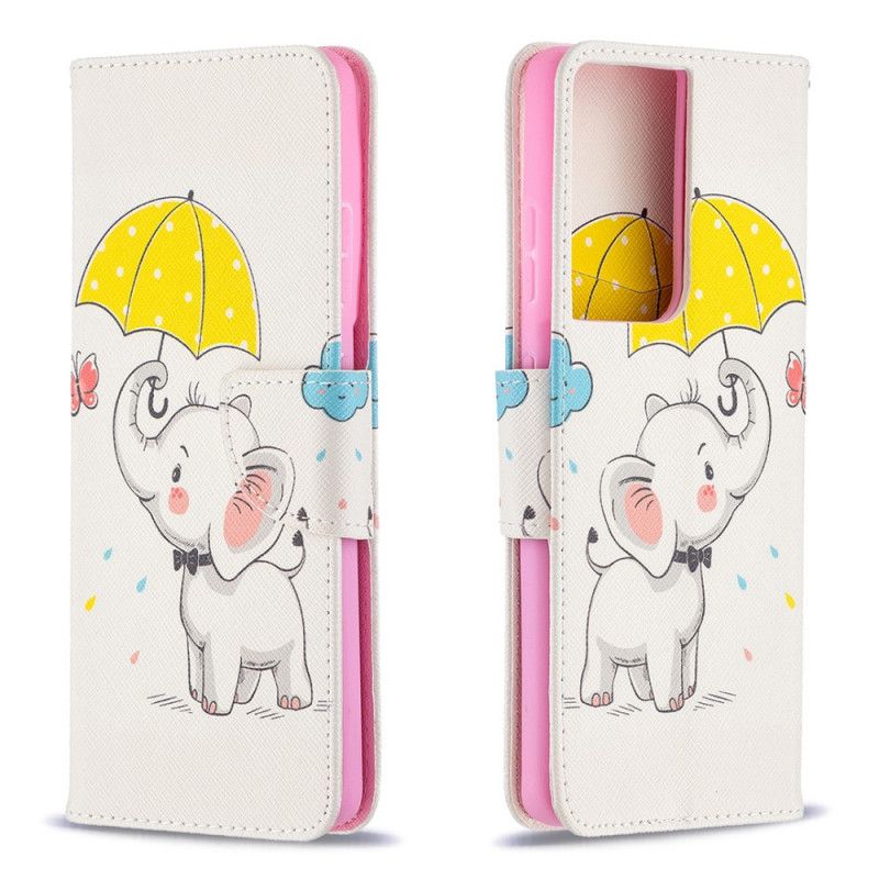 Folio Deksel Samsung Galaxy S21 Ultra 5G Baby Elefant