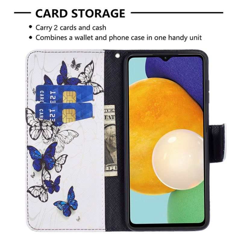 Folio Deksel Samsung Galaxy A13 5g Butterflies Kings Beskyttelse Deksel