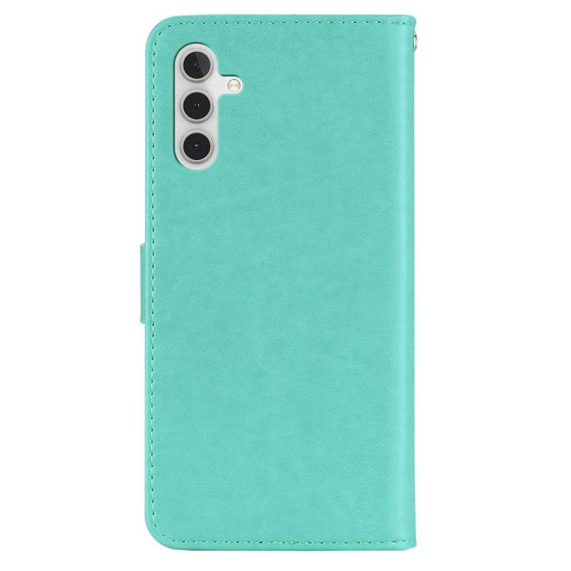 Lærdeksel Folio Deksel Samsung Galaxy A13 5g Mobildeksel Owl Mandala And Lanyard