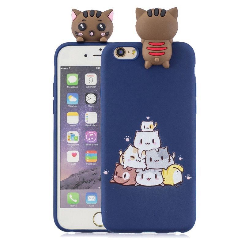 Deksel iPhone 6 / 6S Hvit 3D Katter