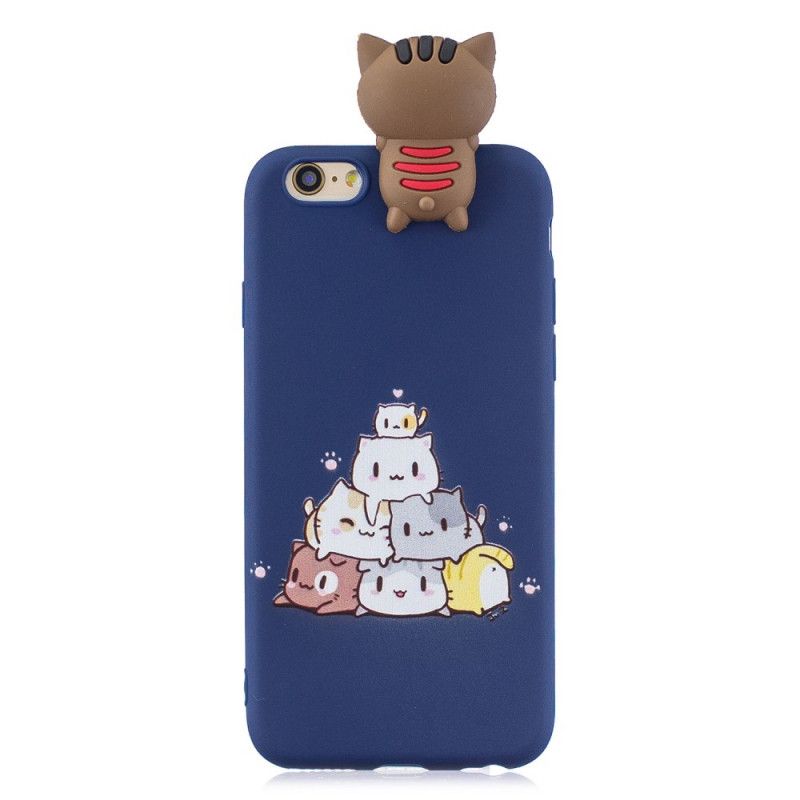 Deksel iPhone 6 / 6S Hvit 3D Katter