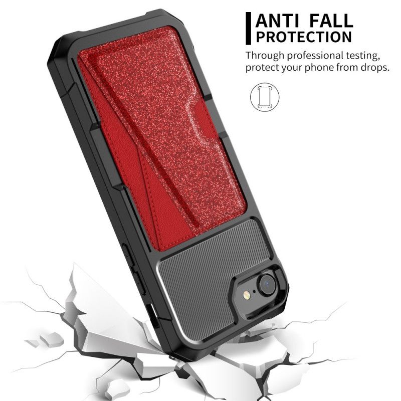 Deksel iPhone 6 / 6S Svart Glitterkortholder