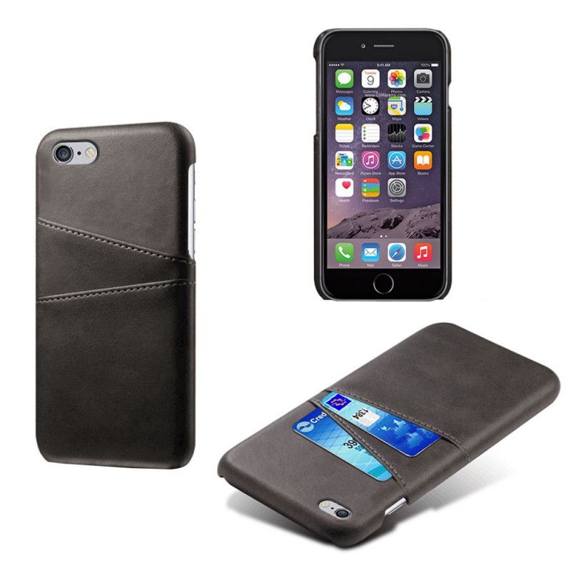 Deksel iPhone 6 / 6S Svart Kortholder Anti-fall