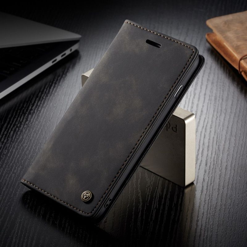 Folio Deksel iPhone 6 / 6S Svart Imitert Lærveske