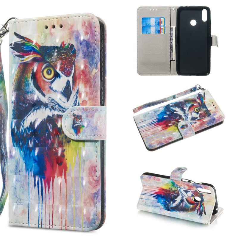 Folio Deksel Huawei Y6 2019 Dryppende Ugle