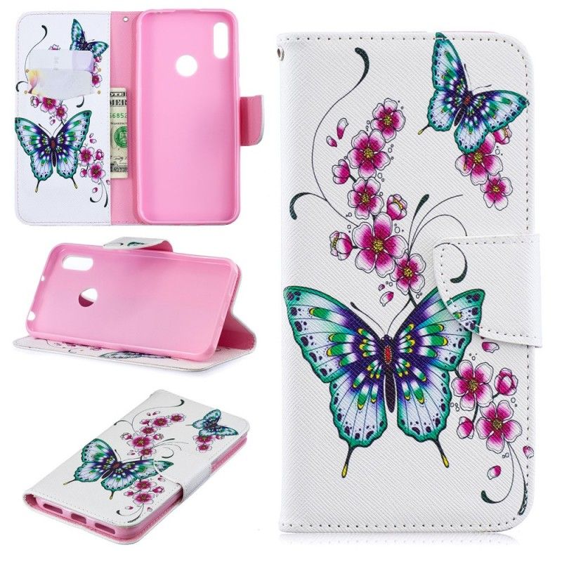 Folio Deksel Huawei Y6 2019 Fantastiske Sommerfugler
