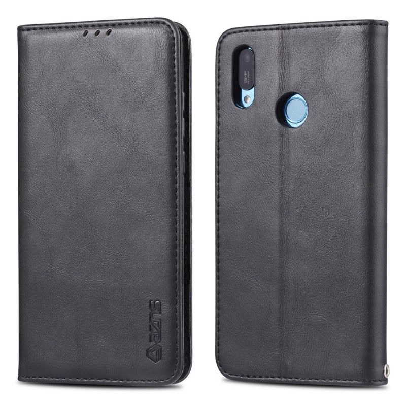 Folio Deksel Huawei Y6 2019 Svart Azns Imitert Lær