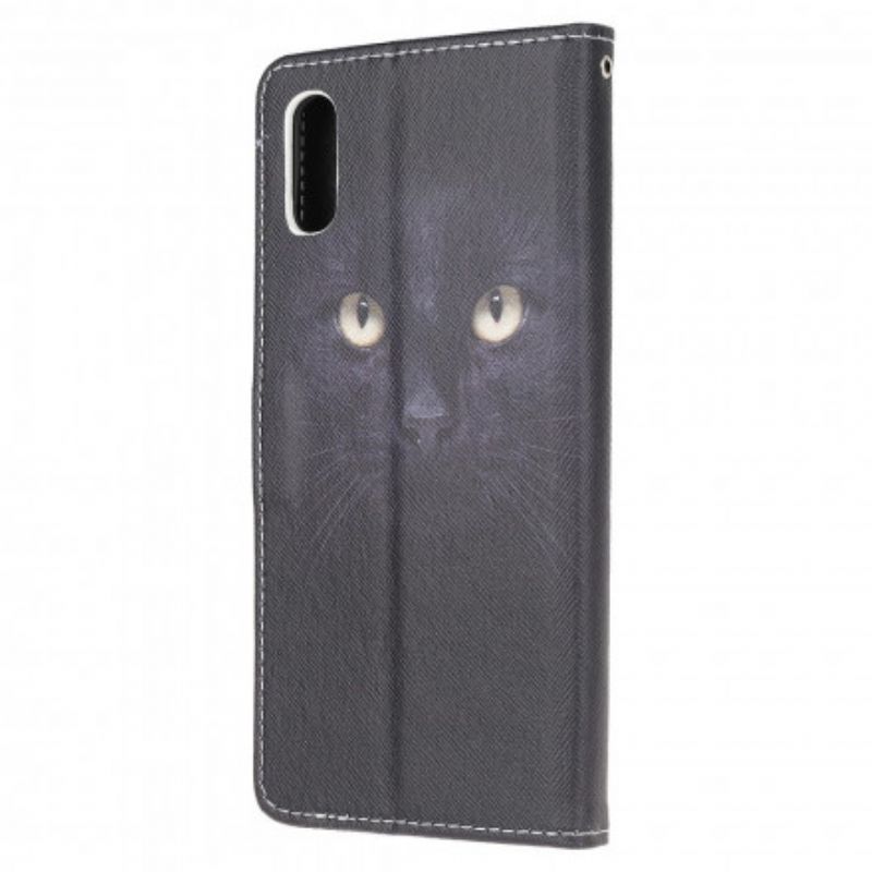 Lærdeksel Folio Deksel Samsung Galaxy Xcover 5 Mobildeksel Black Strappy Cat Eyes