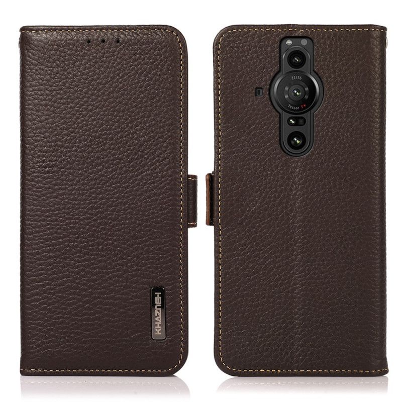 Folio Deksel Sony Xperia Pro-i Litchi Leather Khazneh Rfid Beskyttelse Deksel
