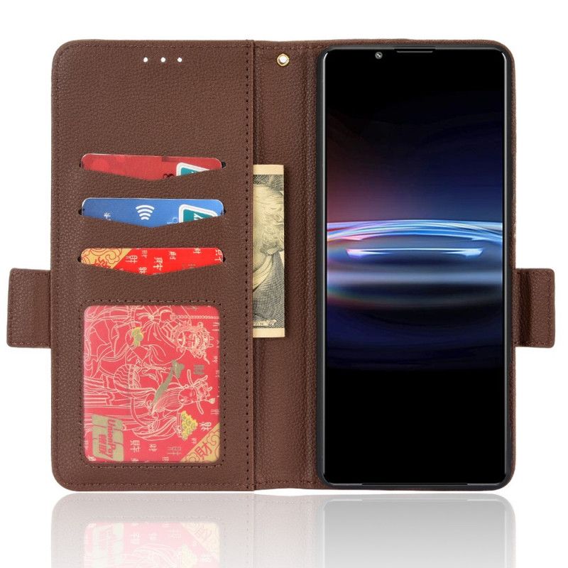 Folio Deksel Sony Xperia Pro-i Premium Litchi Leather Effect