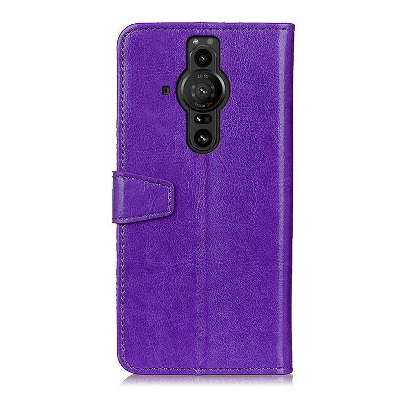 Folio Deksel Til Sony Xperia Pro-i Enkel Skinnende Skinneffekt
