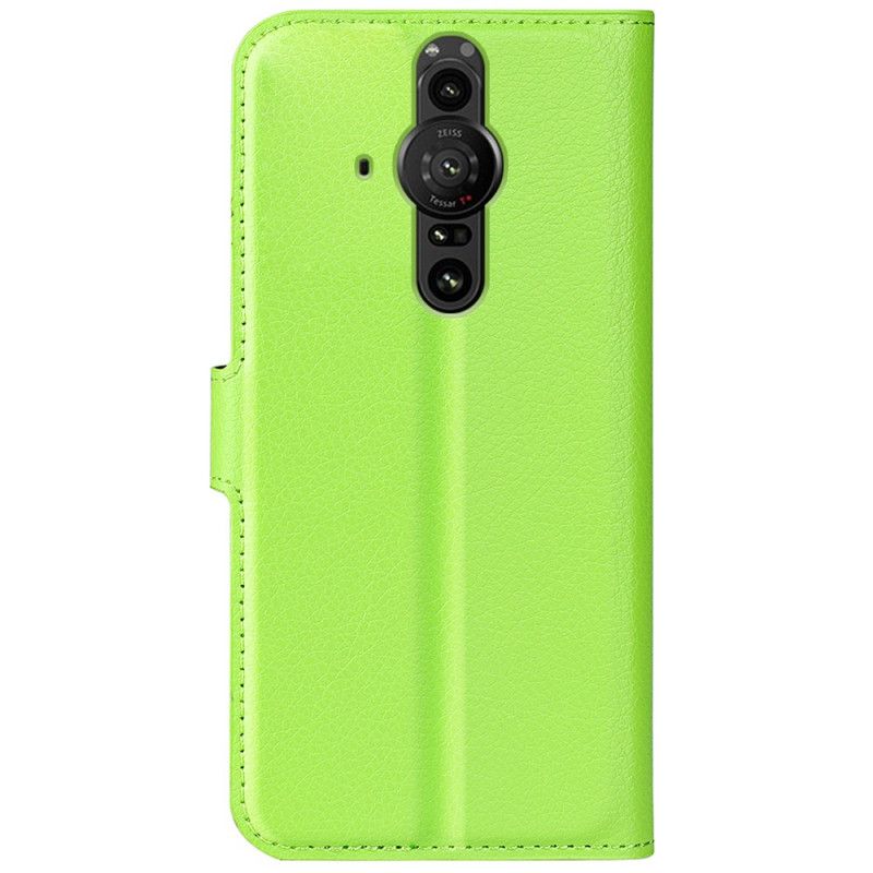 Lærdeksel Folio Deksel Sony Xperia Pro-i Mobildeksel Klassisk Litchi-effekt