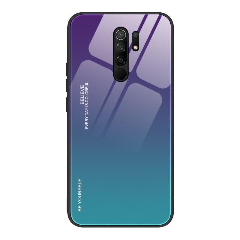 Deksel Xiaomi Redmi 9 Rød Vær Deg Selv Herdet Glass Anti-fall
