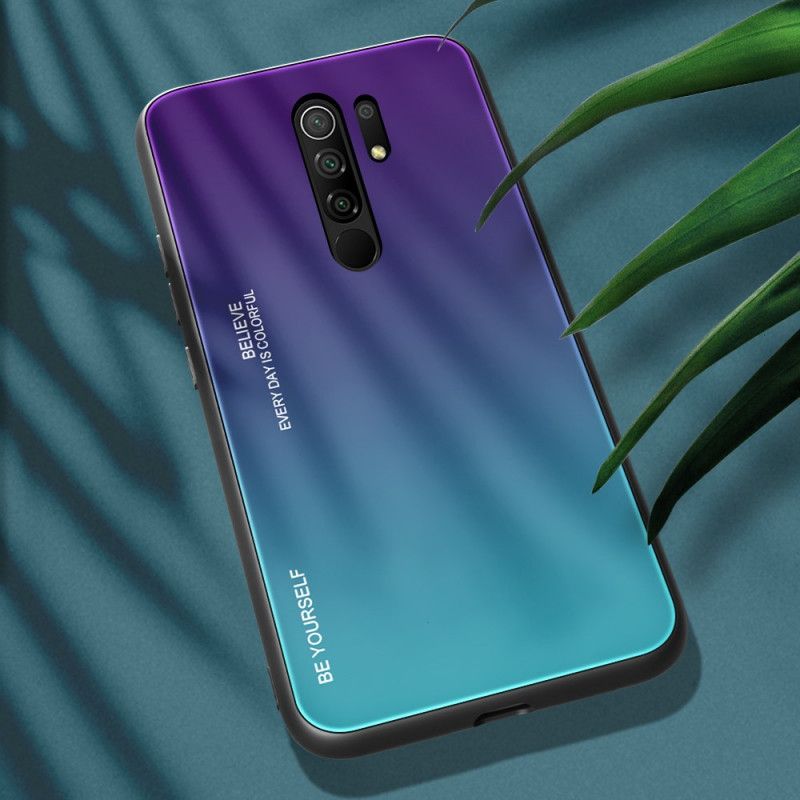 Deksel Xiaomi Redmi 9 Rød Vær Deg Selv Herdet Glass Anti-fall