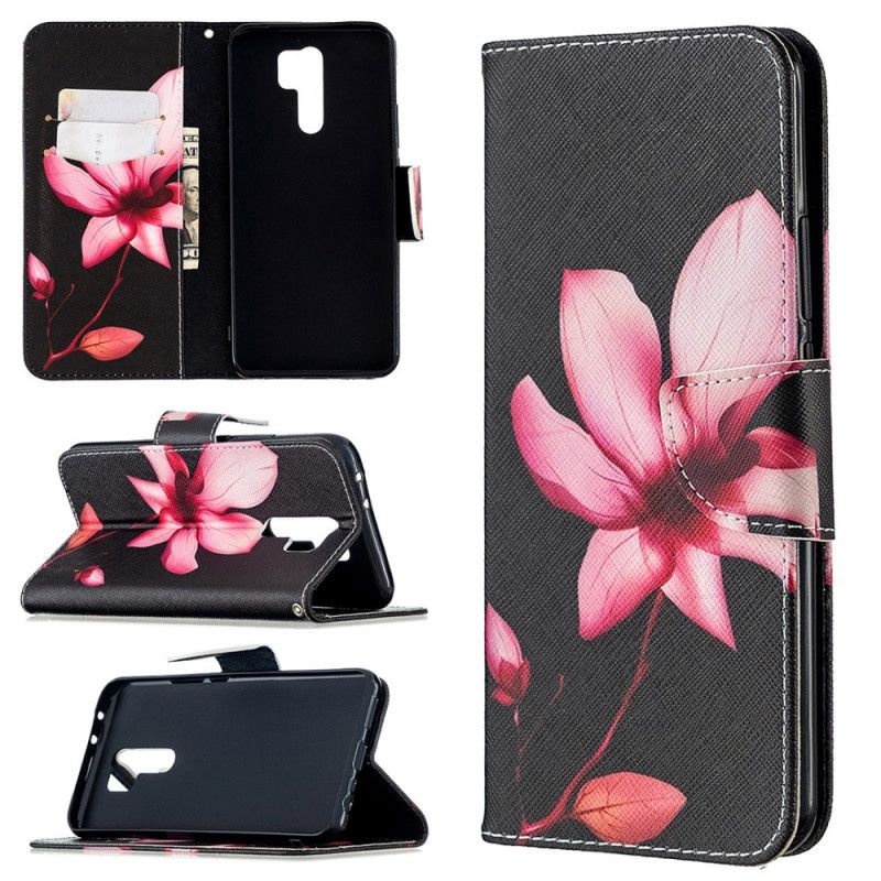 Folio Deksel Xiaomi Redmi 9 Rosa Blomst