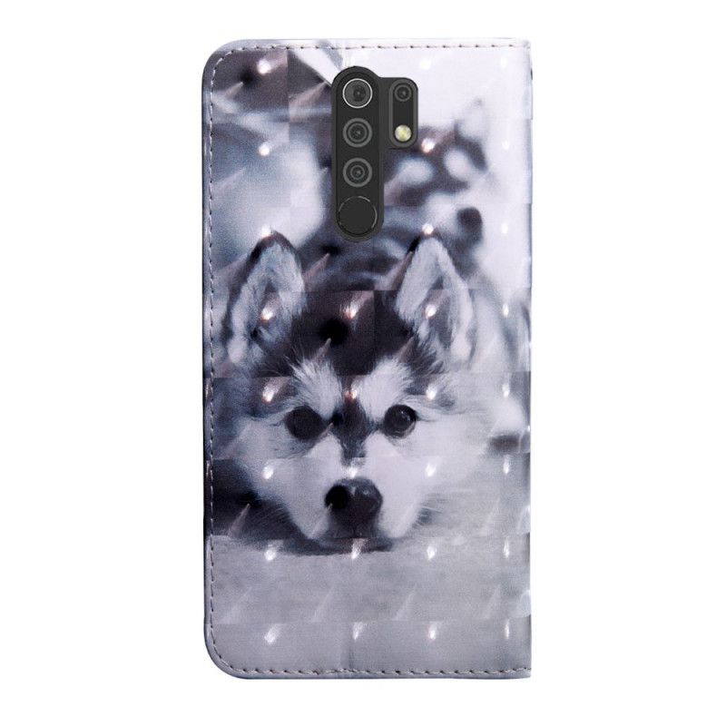 Folio Deksel Xiaomi Redmi 9 Svart Og Hvit Hund
