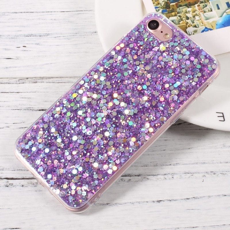Deksel iPhone 7 / 8 / SE 2 Magenta Premium Glitter