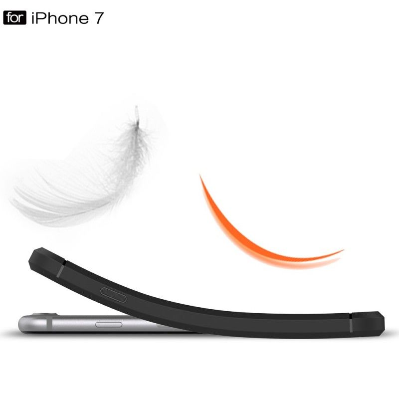 Deksel iPhone 7 / 8 / SE 2 Svart Mobildeksel Børstet Karbonfiber