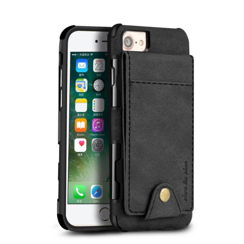 Deksel iPhone 7 / 8 / SE 2 Svart Sammenleggbar Kortholder