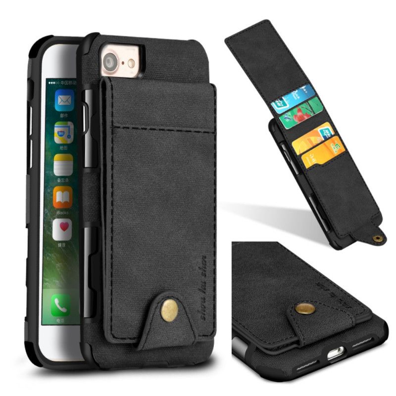 Deksel iPhone 7 / 8 / SE 2 Svart Sammenleggbar Kortholder