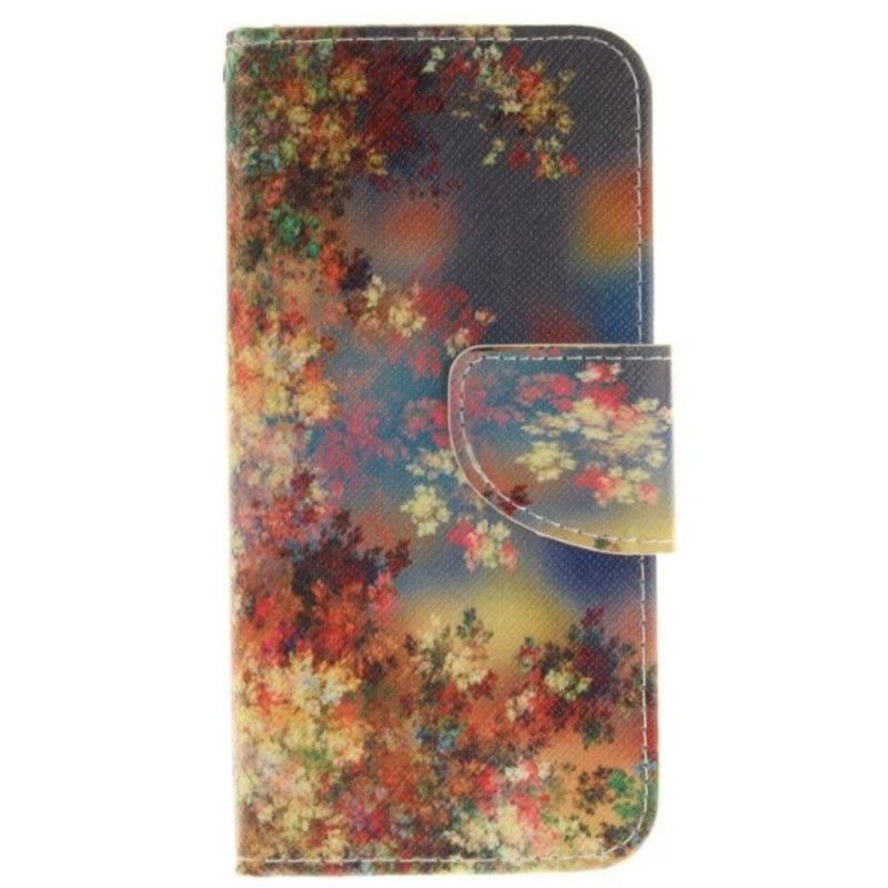 Folio Deksel iPhone 7 / 8 / SE 2 Magenta Full Av Blomster