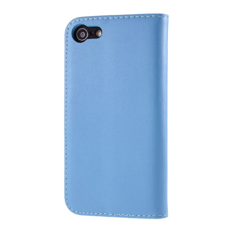 Folio Deksel iPhone 7 / 8 / SE 2 Svart Ekte Skinnfarge