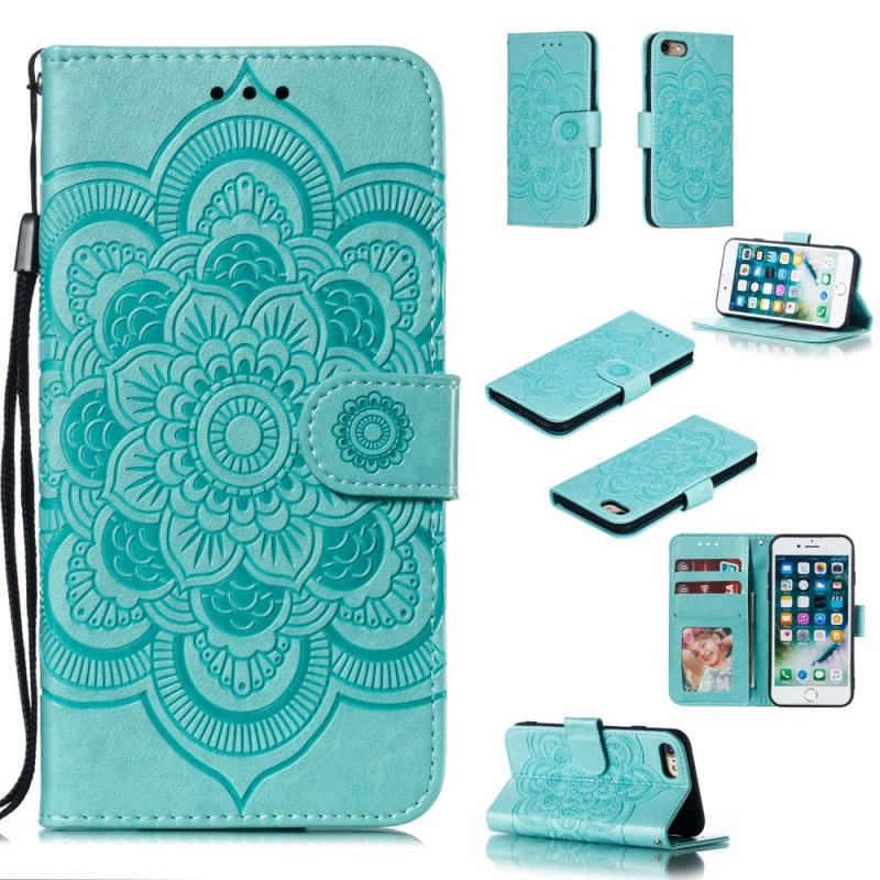 Folio Deksel iPhone 7 / 8 / SE 2 Svart Hele Mandalaen