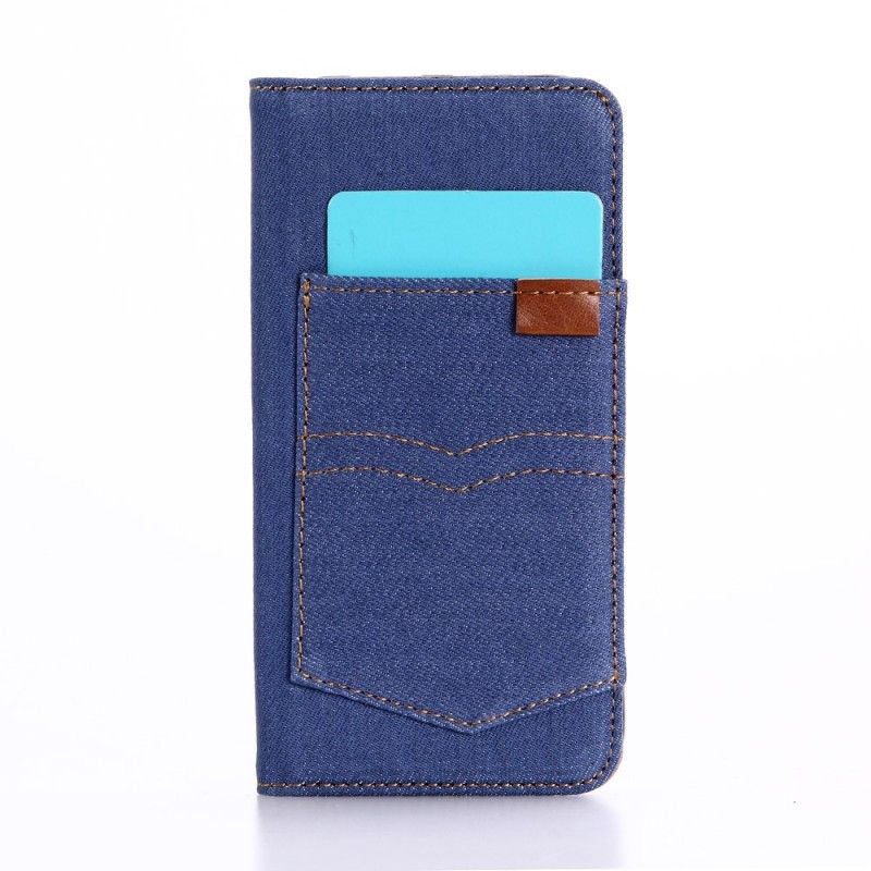 Lærdeksel Folio Deksel iPhone 7 / 8 / SE 2 Svart Klassiske Jeans