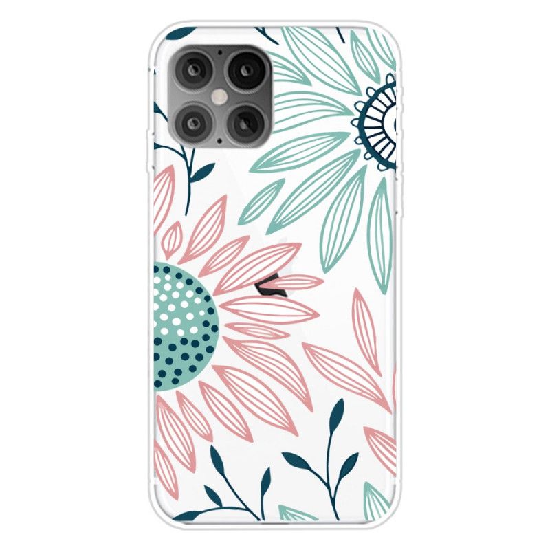 Deksel iPhone 12 Mini Gjennomsiktig En Blomst Anti-fall