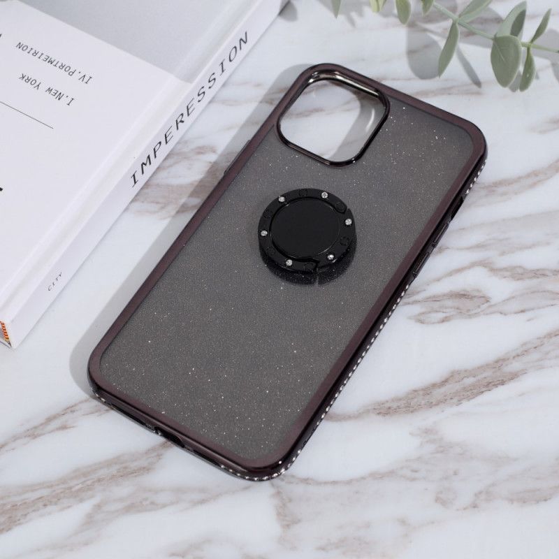 Deksel iPhone 12 Mini Svart Paljetter Og Diamanter Ringer