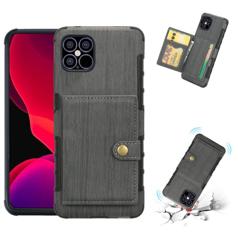 Deksel iPhone 12 Mini Svart Sammenleggbar Kortholder Beskyttelse