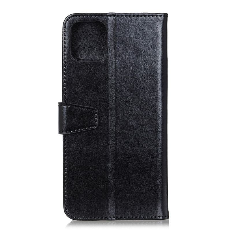 Folio Deksel for iPhone 12 Mini Svart Enkel Skinnende Skinneffekt