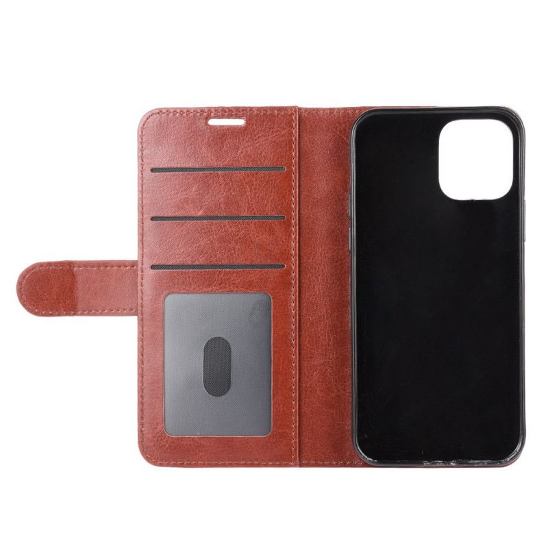 Folio Deksel iPhone 12 Mini Svart Skinnstil
