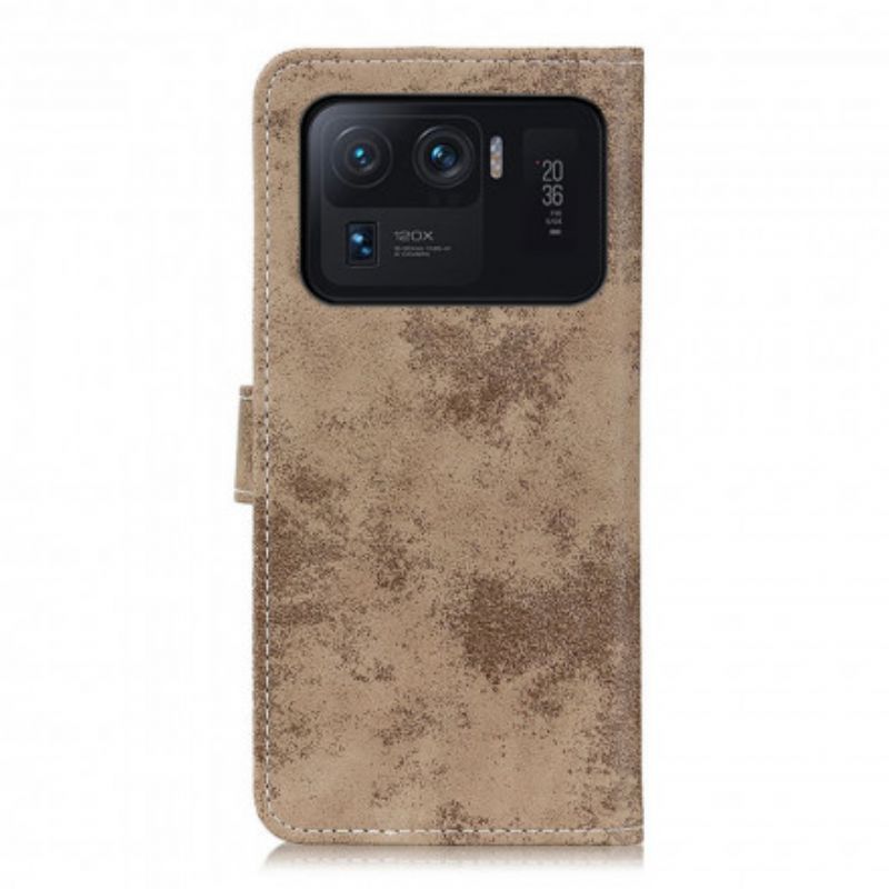 Folio Deksel Xiaomi Mi 11 Ultra Vintage Skinneffekt Beskyttelse Deksel